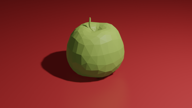 elma düşük poli low poly Yazdır yazdırılabilir basılı Gıda meyveler 3d print model - Mito3D