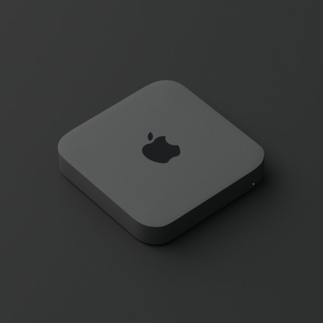 apple mac mini dark grey electronics electronics-gadgets pc lowpoly minimalist design gadgets laptop table desktop 3D print model - Mito3D