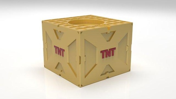 apple watch dock tnt explosive container stand dock tnt crash bandicoot explosive box case art toy portable weapon container sci-fi cannister apple watch sport classic holder  3d print model - Mito3D