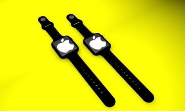 apple watch series 4 black white band glass screen 3d print model - Mito3D