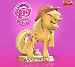 applejack - little pony fan art pony littlepony figure statue applejack zbrush cartoon