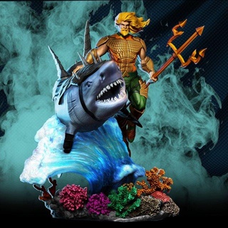 Aquaman tiburón estatuas Listo impresión hombre acuático mar agua justicia liga atlántico Rey héroe personaje dc cómic equipado Arturo maravilla miniaturas jason momoa 3d print model - Mito3D