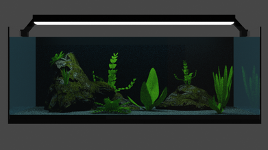 acquario 3d modello in atrio 3dexport pesce acuario agua plantas wather 3d print model - Mito3D