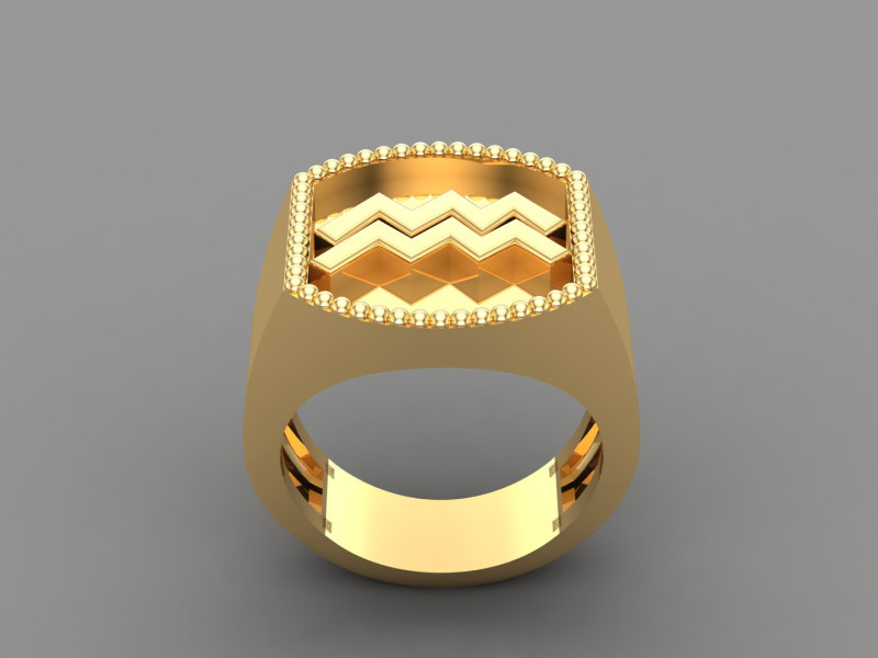 acuario hombre anillo versión 2 3d impresión modelo in anillos 3dexport joyería joya diamante canalla 3dm obj stl pulsera brazalete collar colgante pendiente arete manring 3D print model - Mito3D