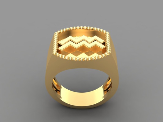 acuario hombre anillo versión 2 3d impresión modelo in anillos 3dexport joyería joya diamante canalla 3dm obj stl pulsera brazalete collar colgante pendiente arete manring 3d print model - Mito3D