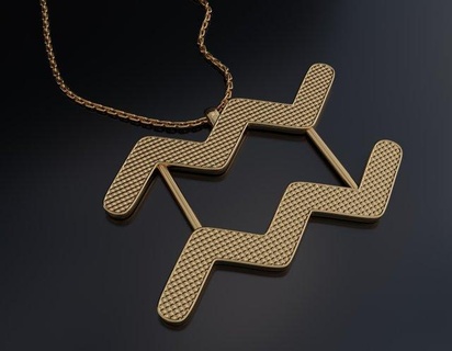 aquarius pendant pendants water-bearer january february air chain necklace gold silver jewellery jewelry signs symbols constellation horoscope fashion keychain astrology elements zodiac 3d print model - Mito3D