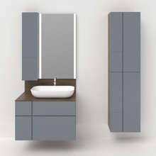aquaton Michelle baño mueble bordillo módulo espejo lavabo cerámico grua lazo hoja ruta bañera minimalista contemporáneo estante 3d print model - Mito3D