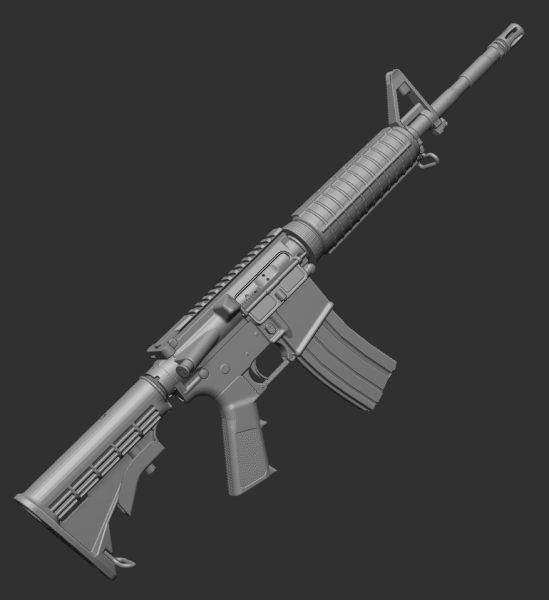 ar 15 assalto fucile 3d stampa modello in giocattoli 3dexport arma militare guerra esercito m4 gioco pronto combattere tattico 3D print model - Mito3D