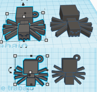 araa araña Minecraft llaveros arana 3d print model - Mito3D