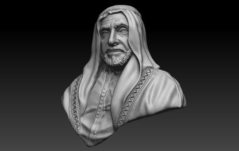 sheik árabe arabe jeque do busto escultura 3d print model - Mito3D