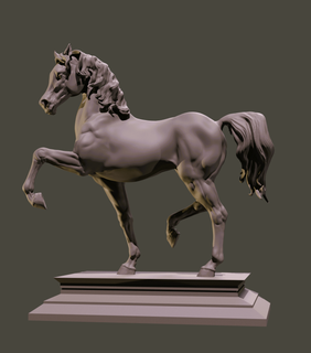 árabe caballo escultura figura animal 3dmodel 3dprintable 3dprint estatua caballos alto pol highpoly clásico diseño decoración 3d print model - Mito3D