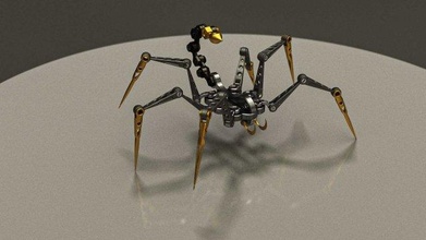 arachnoid mecha 3d model in robot 3dexport spider scorpion arachnid robotics mechanic mechanical future futuristic design cyber cybernetic metal metallic 3d print model - Mito3D