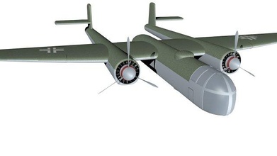arado ar 340 cinema4d c4d weapons aviation world-war-ii ww-ii luftwaffe bomber 3d print model - Mito3D