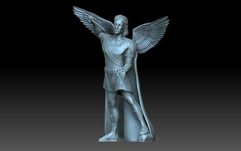 arcanjo michael 3d impressão modelo in escultura 3dexport piedosos religião católico miguel cristandade estatueta guerreiro soldado anjo 3d print model - Mito3D