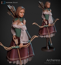 arciera 3d Stampa miniature figurine arte donna scultura Alice paese vento bellezza annie 3d print model - Mito3D