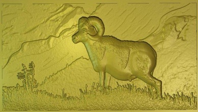 argalia pano animaux mouton modèle artcam cnc 3d print model - Mito3D