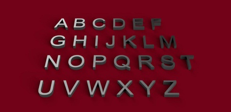 arial font maiuscolo minuscolo 3d lettere stl file stampa modello in 3dexport alfabeto testo lettera decorazione gadget parola 3dmodel 3dprint caratteri 3d print model - Mito3D
