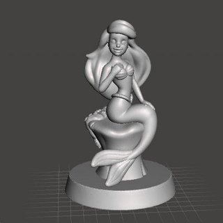 Ariel pequeno sereia resina estátua 90s figura modelo arte escultura menina adolescente mulher fêmea terreno Disney brinquedo crianças Princesa jogos guerra Filmes pedra estatueta monstro Poseidon desenho animado mitologia fantasia 3d print model - Mito3D