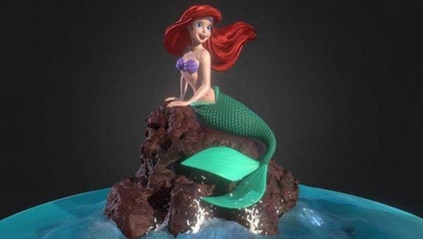 Ariel Deniz Kızı Disney prenses okyanus karikatür kadın 3d print model - Mito3D