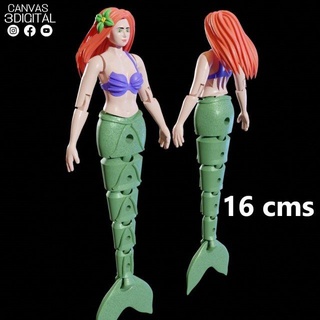 Ariel Sirène jouet monstres créatures articulé fantaisie dragon fille souple imprimir disney caricature 3d print model - Mito3D