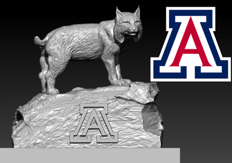 Arizona chats sauvages Football mascotte statue 3d impression sculpture 3d print model - Mito3D