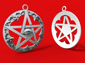 arm-seeing eye 3d print model in pendants 3dexport pendant gold jewelry ornamentation amulet mascot silver star 3d print model - Mito3D