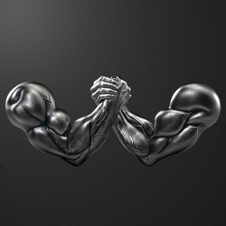 arm-wrestling two metal hands holding pendants arm wrestling muscles hand armwrestling cnc figurine strongman 3d print model - Mito3D