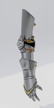 brazo armadura 3d modelo in 3dexport guante brazaletes almohadilla guerrero acero caballero 3d print model - Mito3D