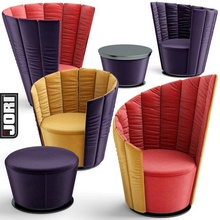 Sillón jori amouage silla sofá vray interior vivo habitación moderno terciopelo tela asiento diseño mueble mobiliario mesa madera 3d print model - Mito3D