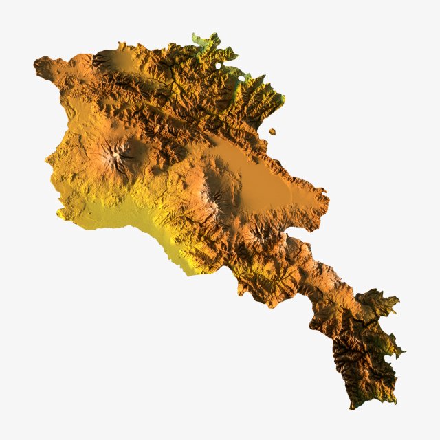 Armenien stl 3d drucken Modell Terrain Karte Land Kartographie Atlas 3D print model - Mito3D