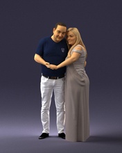 Ermeni gelin damat 0485 3d Yazdır hazır taramak model çokgen 3dprint insan erkek gerçekçi poz karakter insanlar minyatürler adam Kadın çocuk Aşk ilişki çift romantik 3d print model - Mito3D