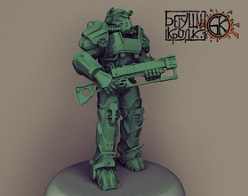 armor t-60 game fallout 4 laser rifle 3d print model in figurines 3dexport character hero robot nuclear friend armored ruins knight exoskeleton protection helmet 3d print model - Mito3D