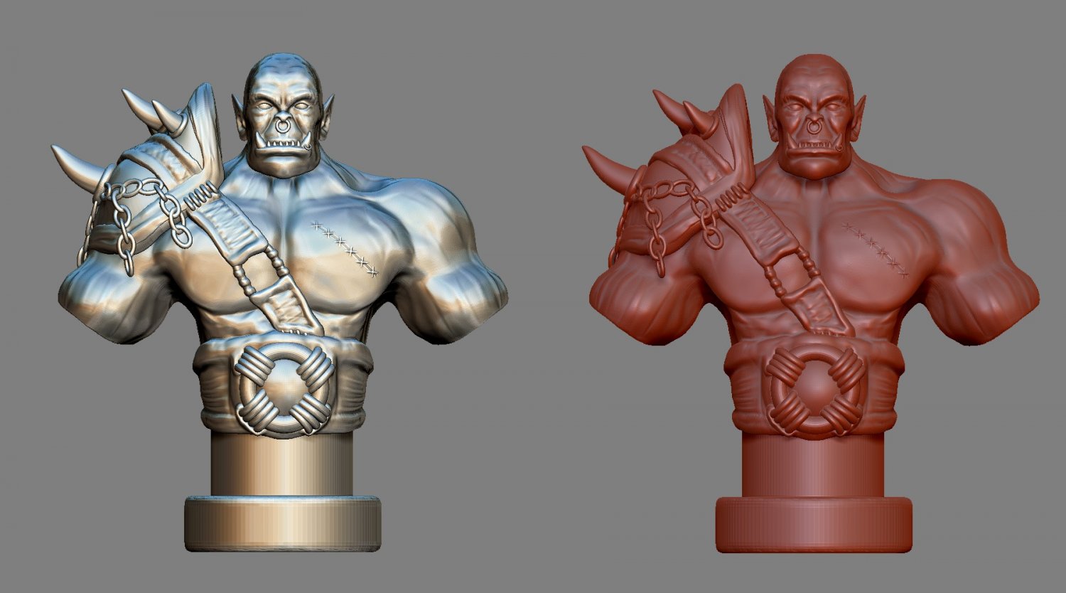 blindado orc modelo impressão 3d in estatuetas 3dexport armaduras guerreiro fantasia personagem escultura fracasso miniatura mítico imprimível militares estátua guerra criatura estatueta 3D print model - Mito3D