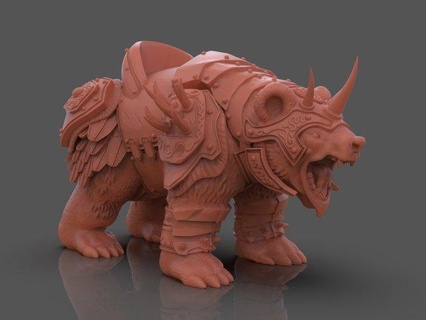 armoured bear 3d print figurine figurines armor bears animal animals creature beast 3dprint 3dprinting animales tabletop character characters monster medieval viking medieval-style zbrush 3d print model - Mito3D