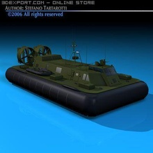 armee luftkissenfahrzeug 3d modell patrouillieren boot 3dexport luft kissen fahrzeug amphibisch kunst schweben angriff strand transport 3d print model - Mito3D