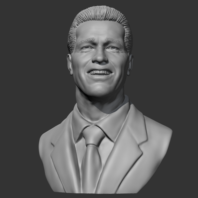 Arnold schwarzenegger Humain tête portrait buste figure homme visage statue sculpture acteur 3D print model - Mito3D