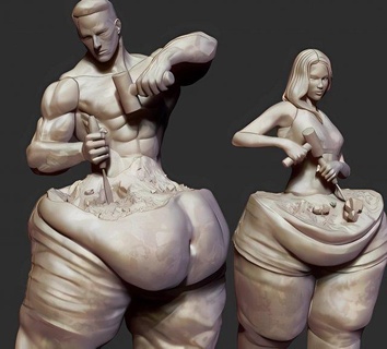 arnold schwarzenegger scolpire assemblaggio figurine selfsculpt scultore dieta Grasso sottile sport donna uomo attore 3d print model - Mito3D