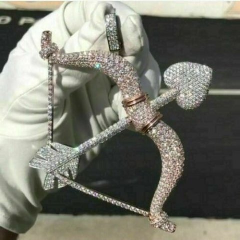 arrow heart diamond pendant pendants arrowheartdiamond antique luxury rapper hiphop jewelry necklace gemstone elegant celebrity style jewellery bling gem urban bow 3D print model - Mito3D