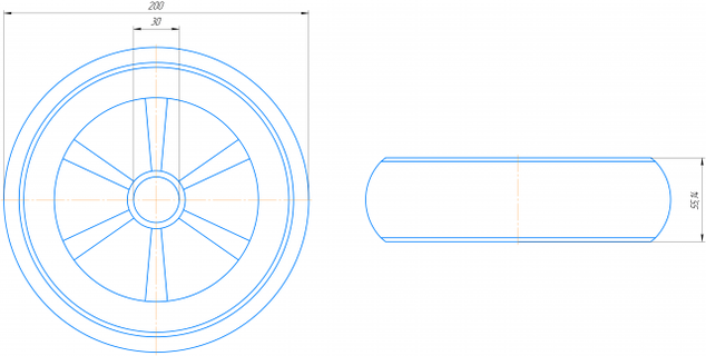 art roue mécanique pièces Chariot rouleur 3d print model - Mito3D