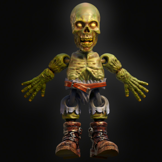 articulated zombie toy toys halloween creature monster terror articulate 3d print model - Mito3D