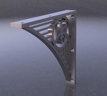 artistic wrought iron fence furniture imitation bracket- shelf 3d print model - Mito3D