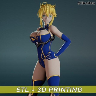 Artoria pendragon destino ordem mulher Artoria pendragon destino anime menina personagem fêmea jogos 3d impressão arte escultura 3dprint estátua 3d print model - Mito3D