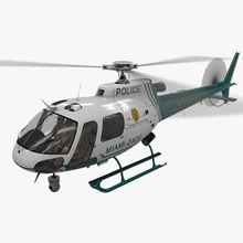 as-350 miami dade police animated helicopter eurocopter ecureuil as350 h125 h-125 a-star astar department usa air support division n806mp animation 3d print model - Mito3D