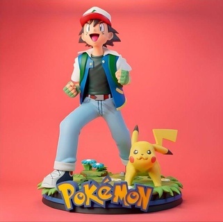 ash pikachu assembly figurines pokemon anime characters 143mm 3d print model - Mito3D