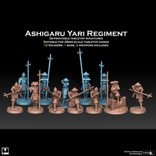 ashigaru alay 3d yazdır model in figürinler 3dexport warhammer cathay asya japonya çin samuray ninja milis asker piyade ortaçağa ait sengoku mızrakçı pikeman imparatorluk koruma savaş oyunu masa 3d print model - Mito3D