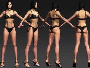 ashley 3d modèle in femme 3dexport femelle fille humain sexy beauté corps anatomie réaliste tissu robe jupe bikini chemise haute talons chaussures bipède gréé détaillé déplacement athlétique athlète sports 3d print model - Mito3D