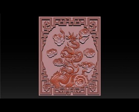 asian dragon - cnc relief 3d print model in sculpture 3dexport phoenix unicorn turtle wood carving wonder statue gilded carved wooden pagoda panel stl artcam 3d print model - Mito3D