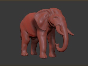 asian elephant animal mammal asia endemic smart 3d print model - Mito3D