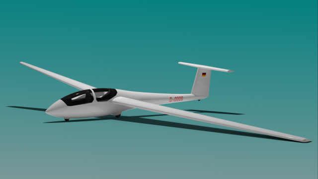 ask 21 planeador avión aeronave ask21 Schleicher blender3d licuadora blendfile texturado pbr textures 3D print model - Mito3D