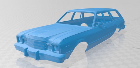 aspen wagon 1978 printable body car 3d print model in automotive 3dexport slot scalextric tamiya rc 1-10 1-24 1-32 3d print model - Mito3D